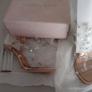 Clear stappy heels